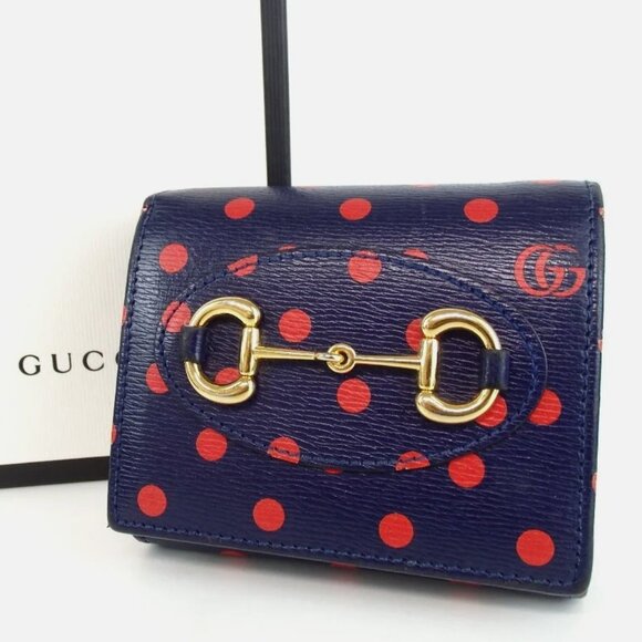Gucci Blue and Red Polka Dot Wallet - Picture 1 of 11
